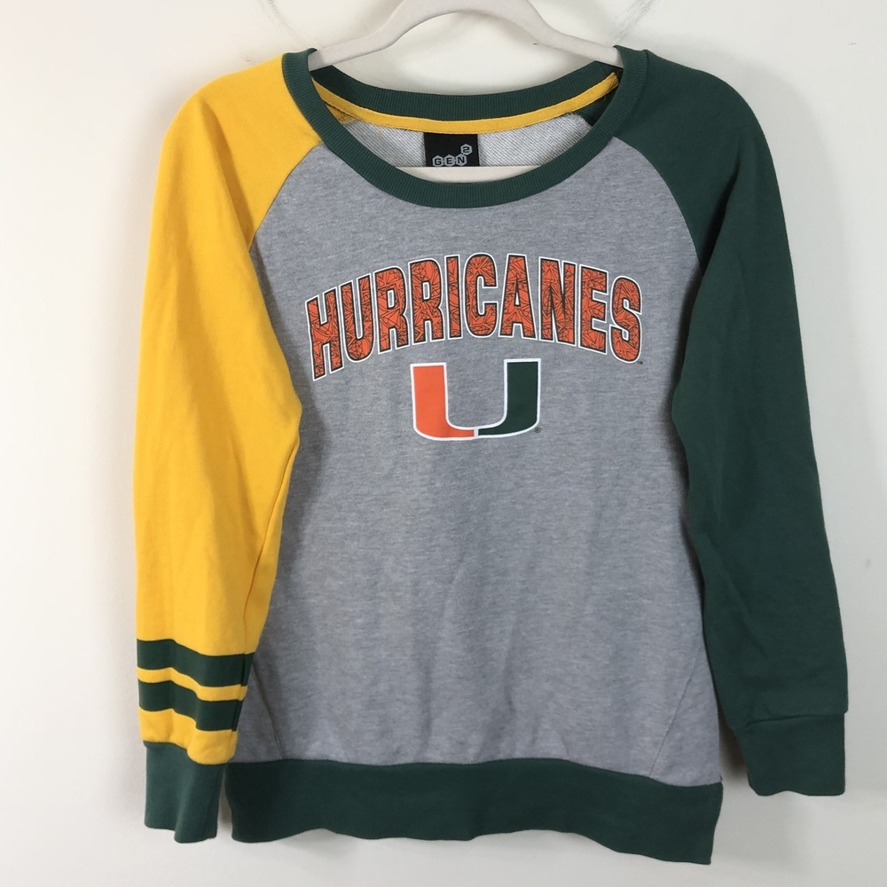 Miami Hurricanes Outerstuff Crewneck Sweatshirt Girls Sz XL(16) Gray NCAA